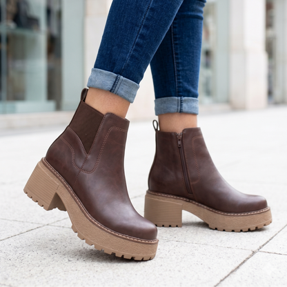 Botin De Mujer Medio Cafe (BA131.EF)