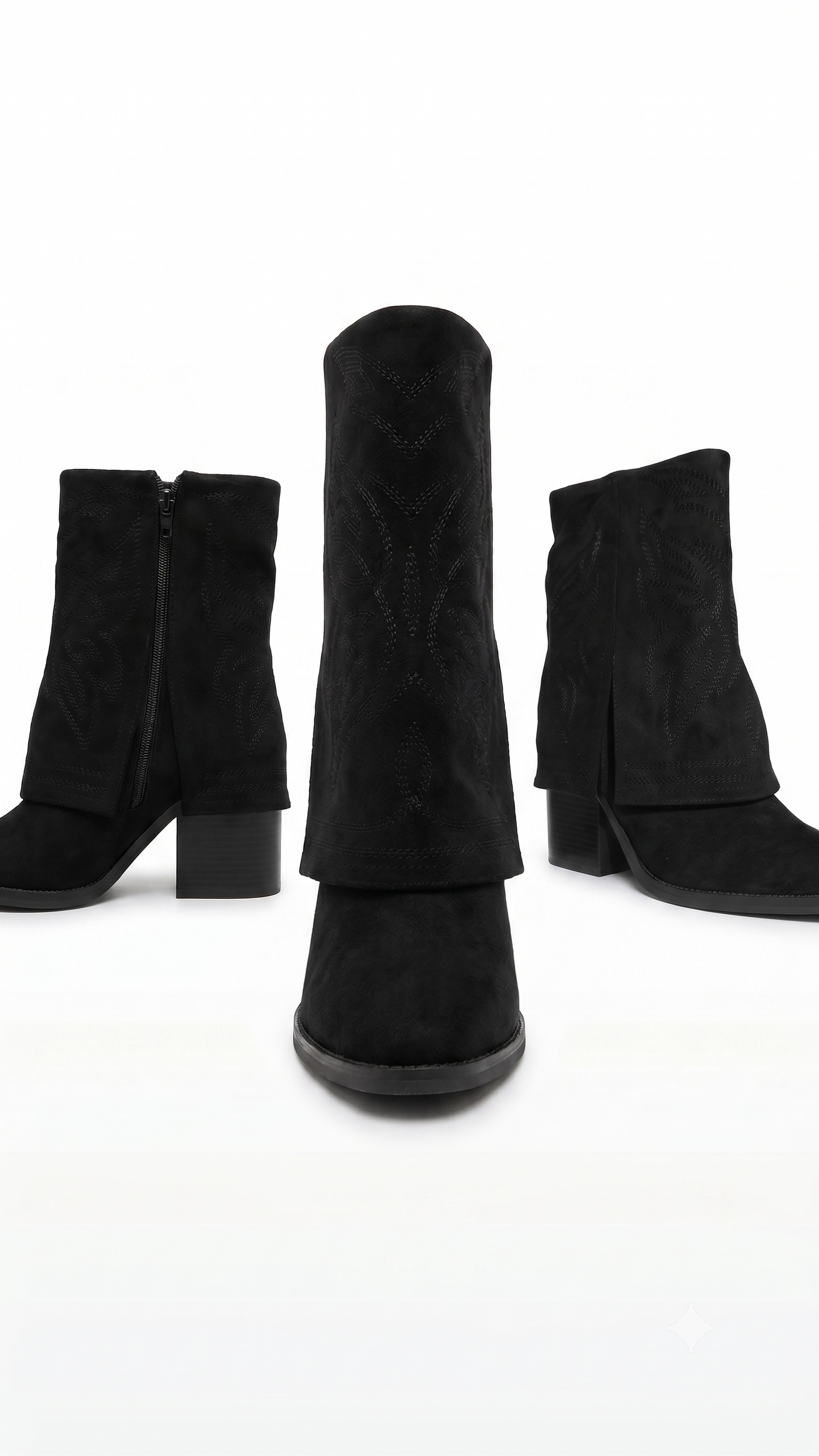 Bota de Mujer Alta Tipo Texana Negro (BT28.N)