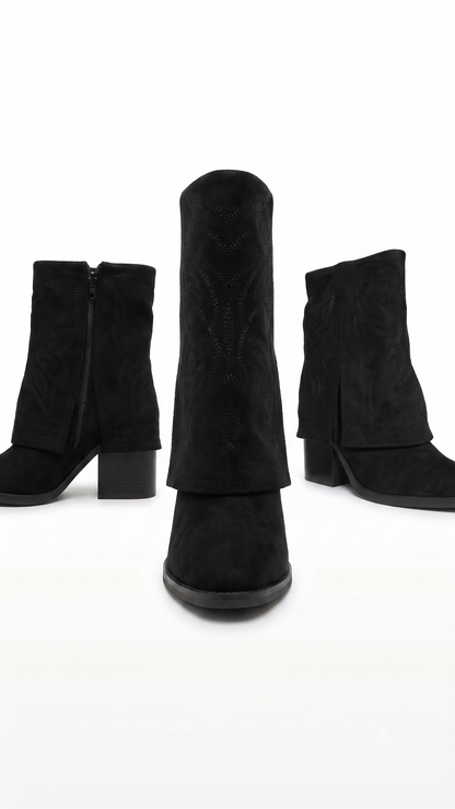 Bota de Mujer Alta Tipo Texana Negro (BT28.N)