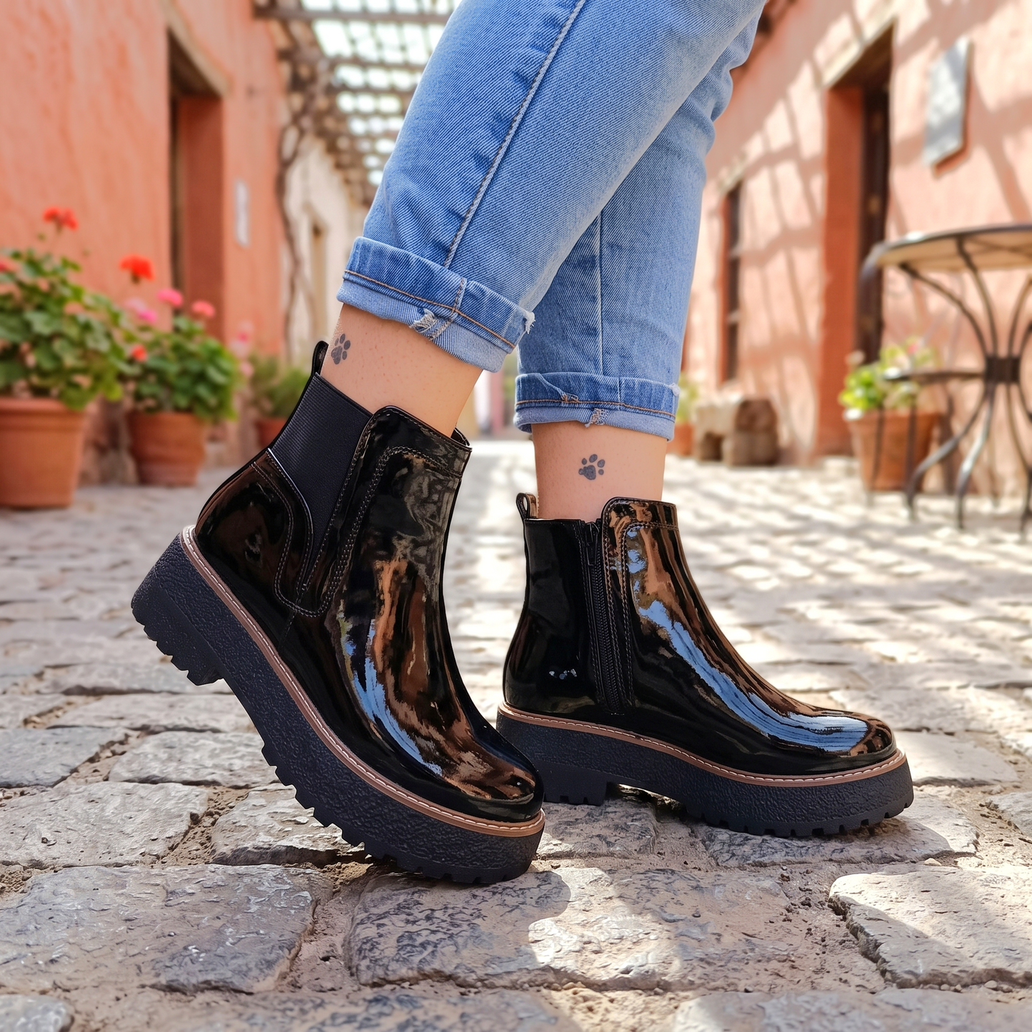 Botin de mujer Negro mujer Charol (BA40.H)