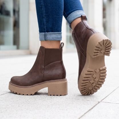Botin De Mujer Medio Cafe (BA131.EF)