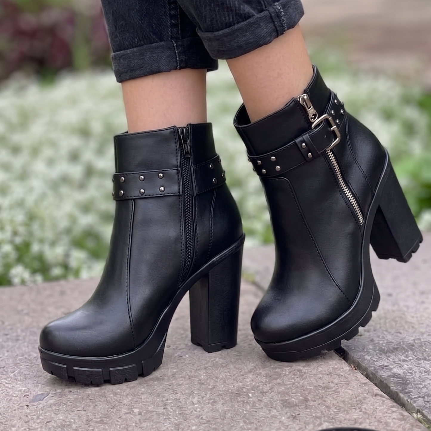 Botin de mujer negro Alto Liviano (BA115.E)