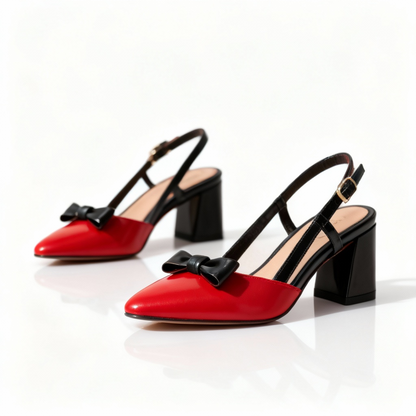Zapato mujer negro rojo (SL84.RJ)