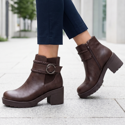 Botin De Mujer taco medio Cafe (BA42.EF)