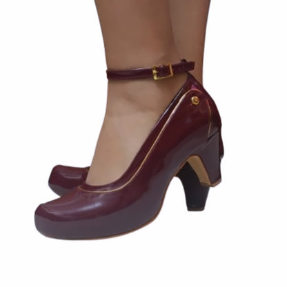 Zapato de mujer Charol vino bajo (H5.V)