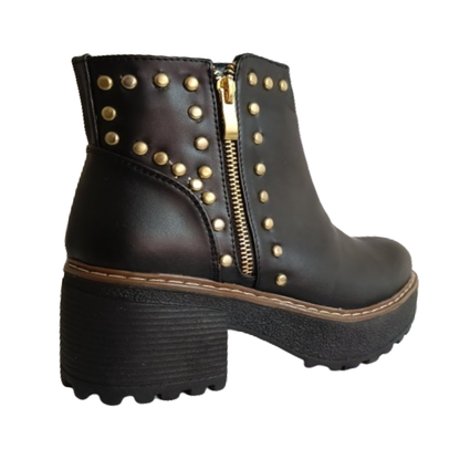 Botin de Mujer Negro  Tachas (BA3.CU)