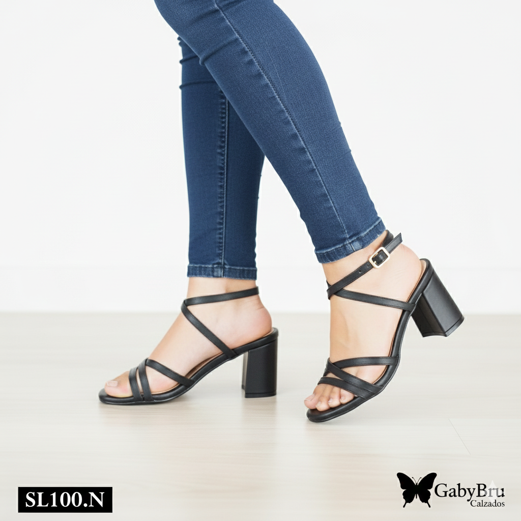 Sandalia de mujer negro (SL100.N)