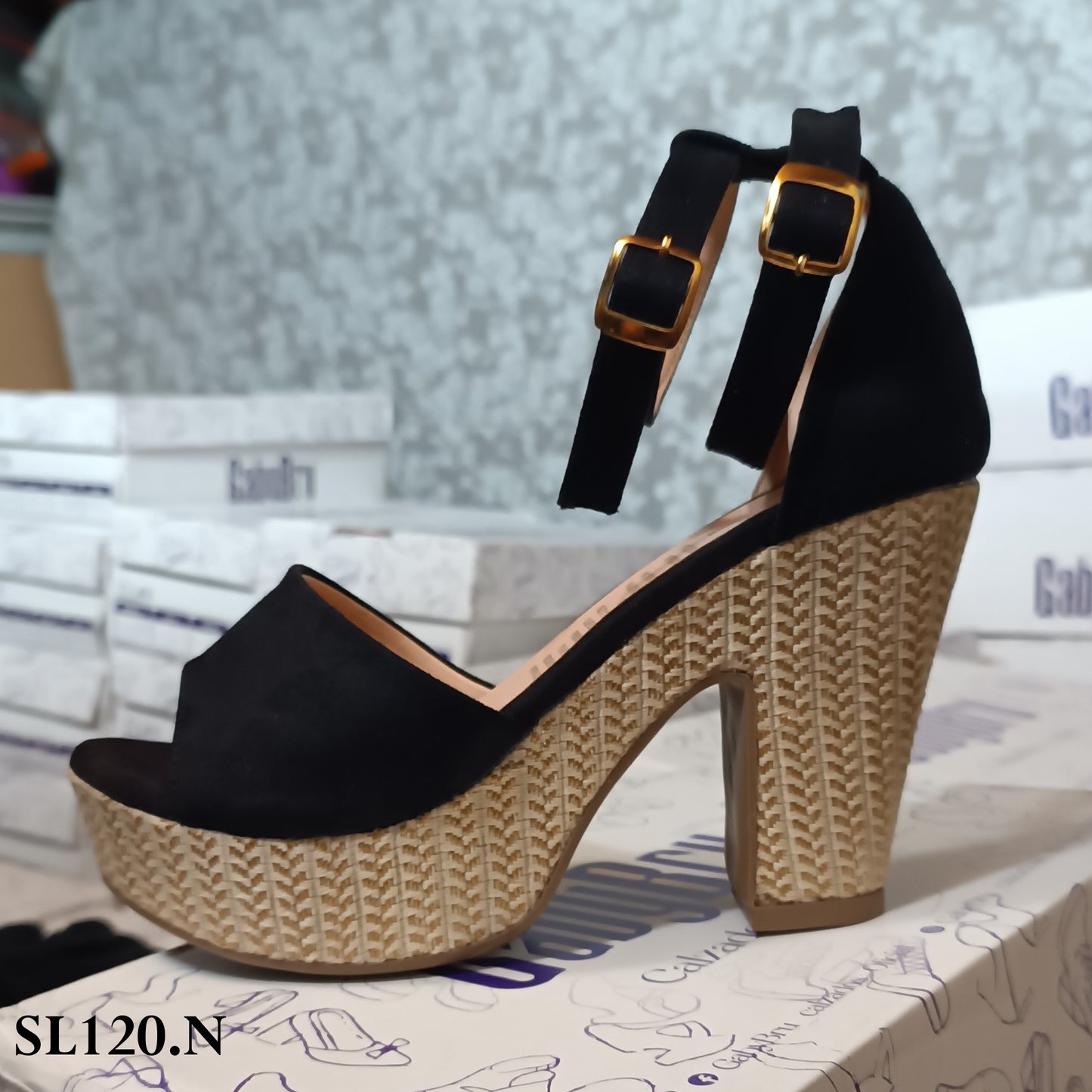 Sandalia Alta Mujer Doblre Correa (SL120.N)