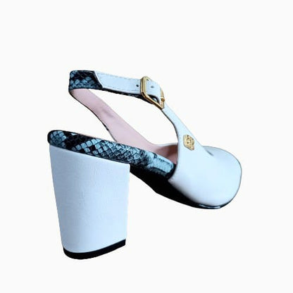 Zapato mujer blanco talon abierto (SL61.BL) - Gabybru Calzados