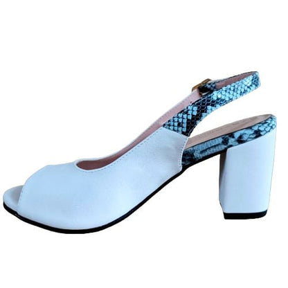 Zapato mujer blanco talon abierto (SL61.BL) - Gabybru Calzados