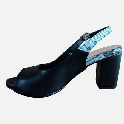 Zapato mujer negro talon abierto (SL61.N) - Gabybru Calzados