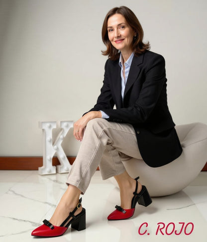 Zapato mujer negro rojo (SL84.RJ)