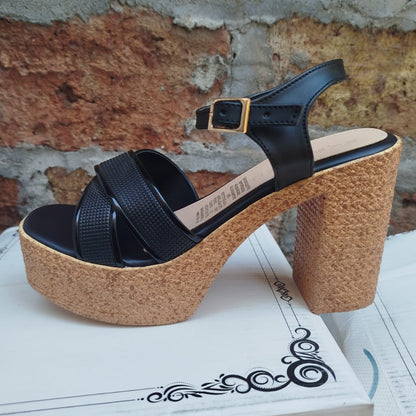 Sandalia de Mujer Alta Negra (SL141.N)