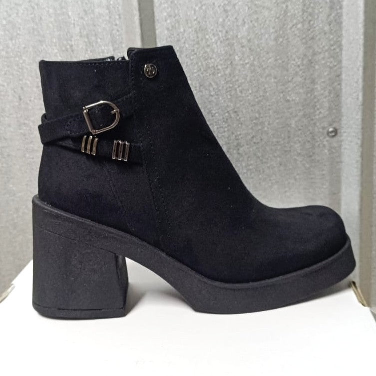 Botin De Mujer Negro Gamuza (BA108.N)