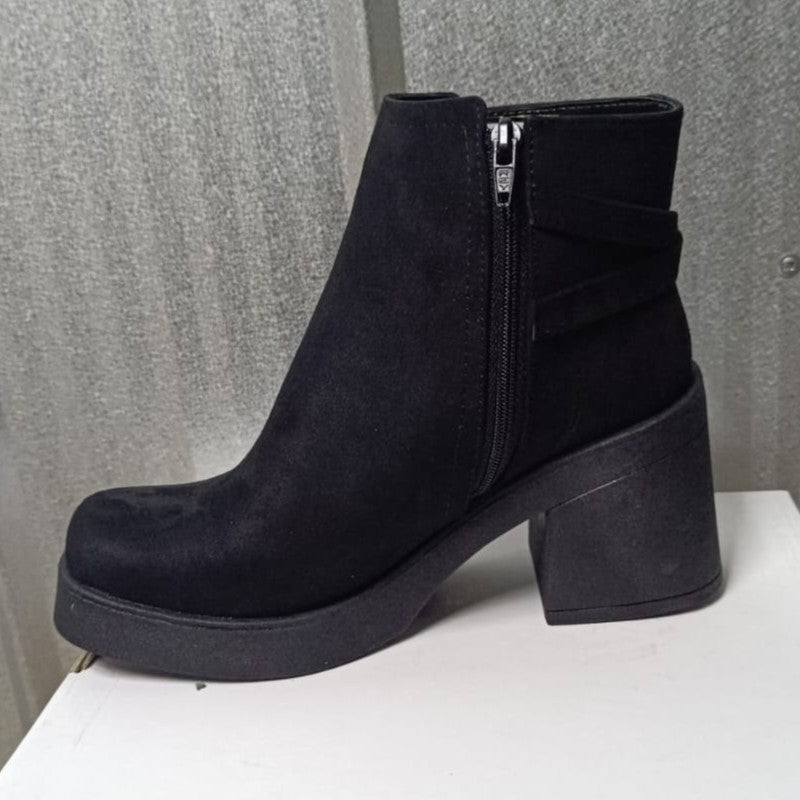 Botin De Mujer Negro Gamuza (BA108.N)