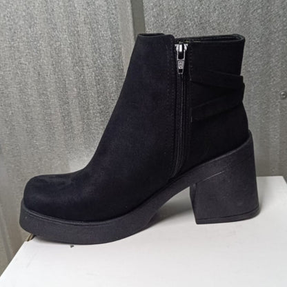Botin De Mujer Negro Gamuza (BA108.N)