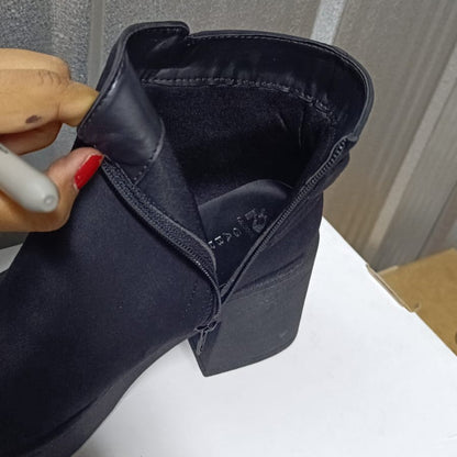 Botin De Mujer Negro Gamuza (BA108.N)