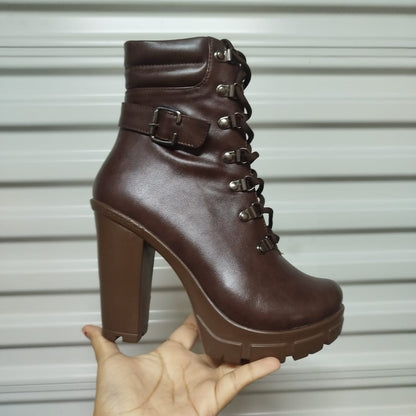 Botin De Mujer Cafe Alto Liviano (TC2.MR)