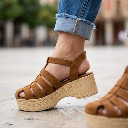Sandalia de Mujer Camel Bajo Calado (SL127.CA)