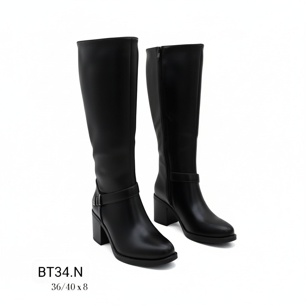 Bota de Mujer Negra Alto Medio (BT34.N)