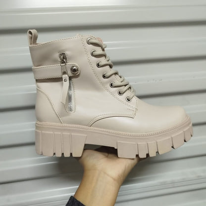 Botin De Mujer Bajo Color Hueso (BA118.u)
