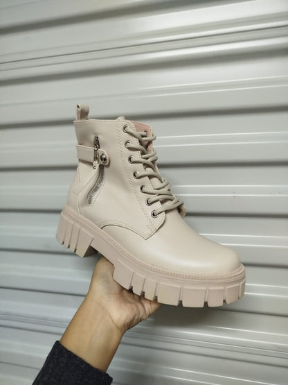 Botin De Mujer Bajo Color Hueso (BA118.u)