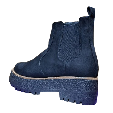 Botines de Mujer Negro Gamuza tipo Chelsea Plataforma (BA154.N)