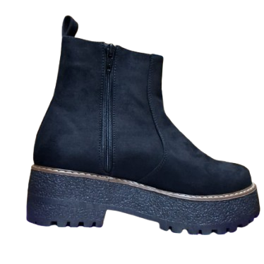 Botines de Mujer Negro Gamuza tipo Chelsea Plataforma (BA154.N)