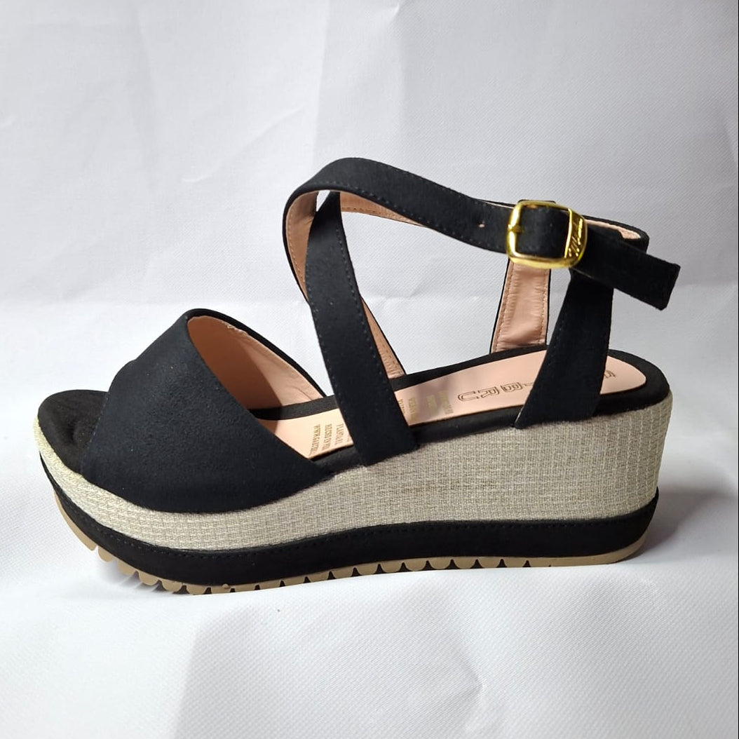 Sandalia baja negra tiritas (SL72.N)