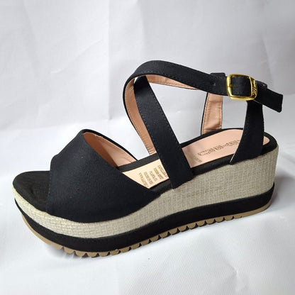 Sandalia baja negra tiritas (SL72.N)