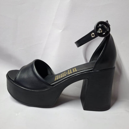 Sandalias de Mujer Negras Altas Plataforma y Taco (SA14.E)