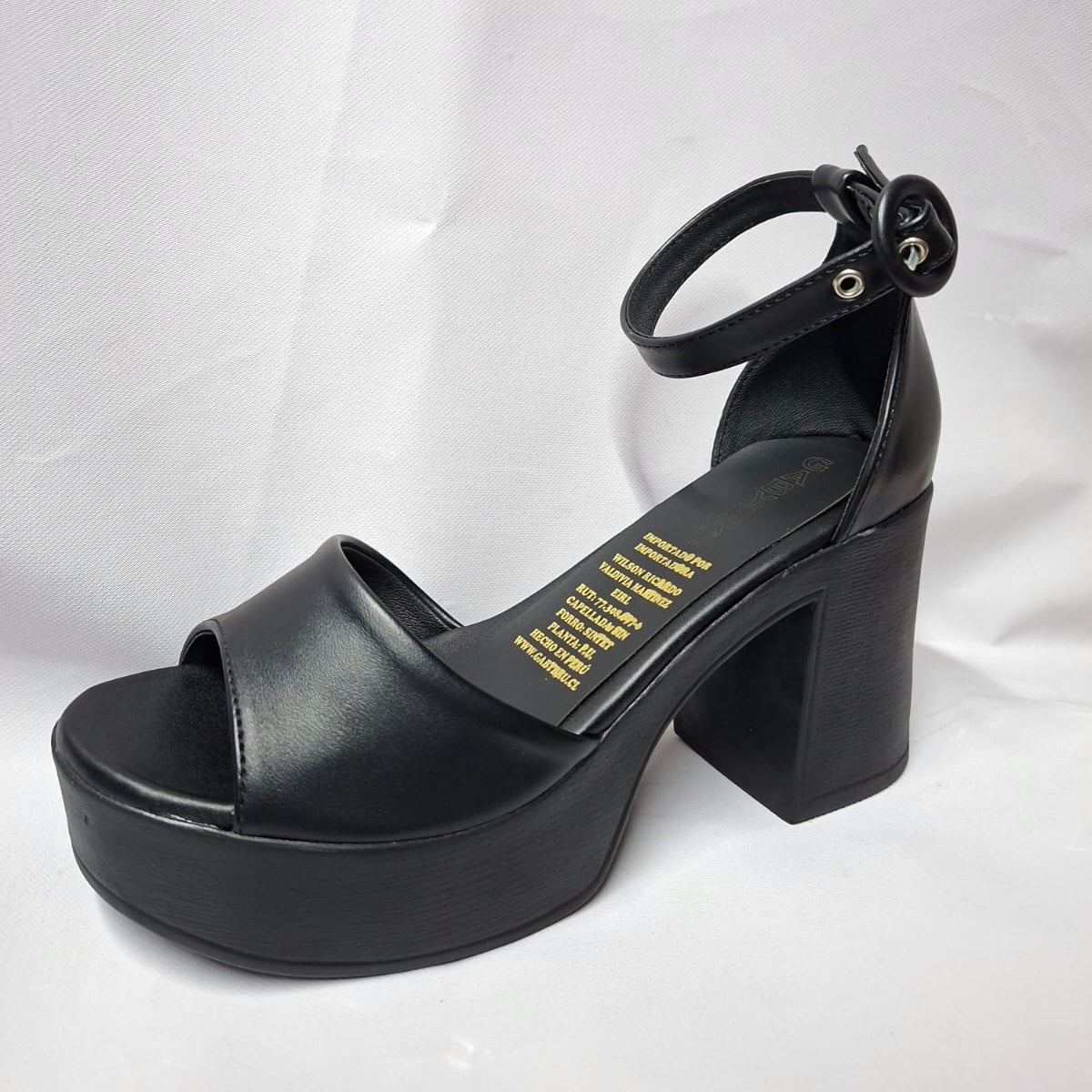 Sandalias de Mujer Negras Altas Plataforma y Taco (SA14.E)