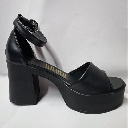 Sandalias de Mujer Negras Altas Plataforma y Taco (SA14.E)