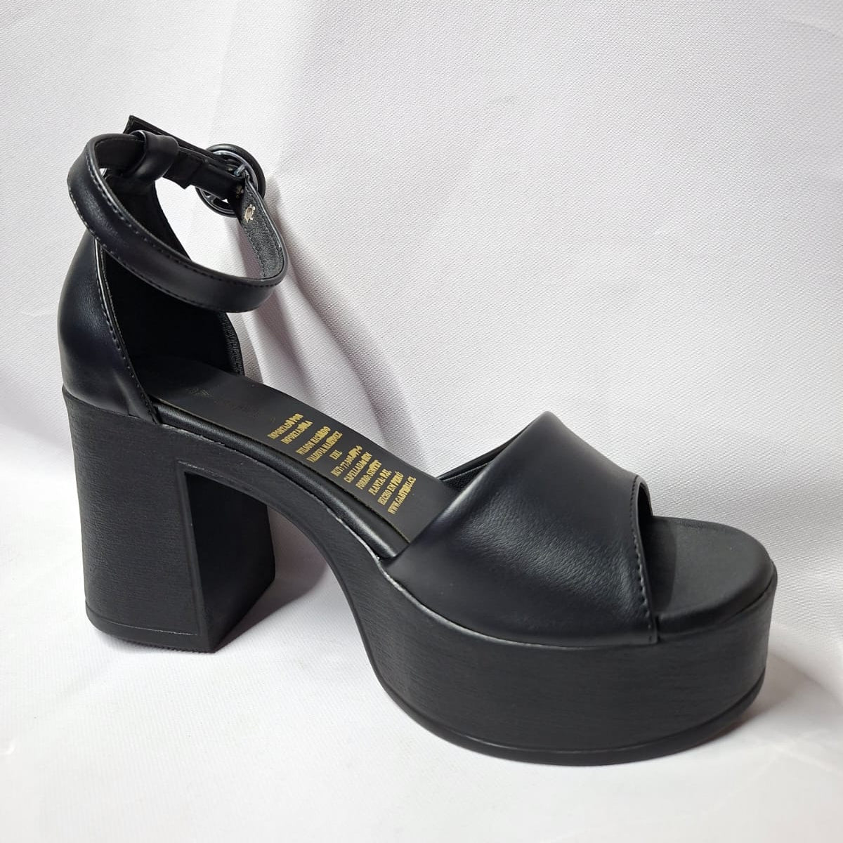 Sandalias de Mujer Negras Altas Plataforma y Taco (SA14.E)
