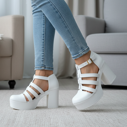 Sandalia de mujer Alta Calada dedos tapado (SL101.BL)