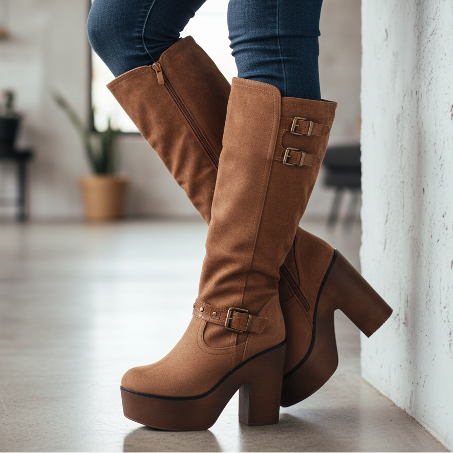 Bota de Mujer Alta Caramel  (BT37.Ca)