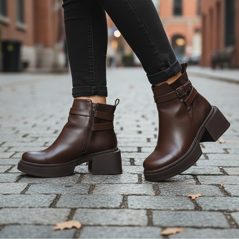 Botin de Mujer Cafe Alto medio (BA120.Mr)