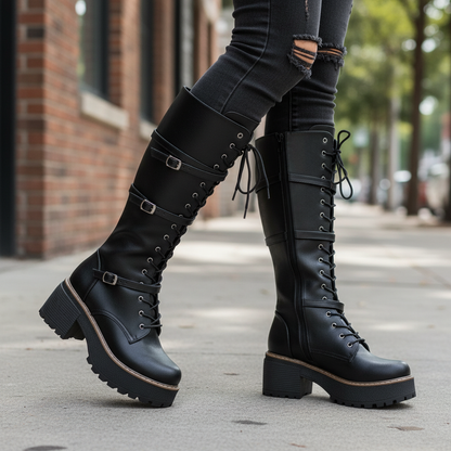 Bota de Mujer Alta Cordones (BT54.E)