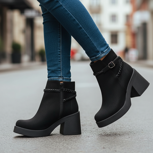 Botin de mujer negro gamuza (BA116.N)