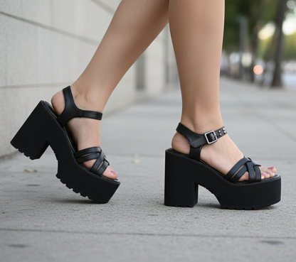 Sandalia de mujer negra (SL51.N)