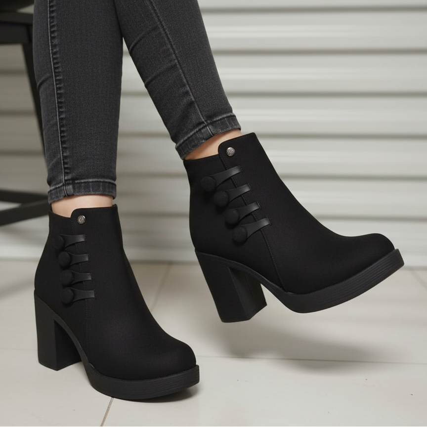 Botin de Mujer negra alto medio (BA127.N)