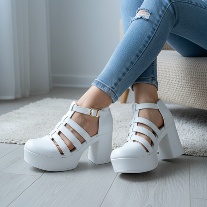 Sandalia de mujer Alta Calada dedos tapado (SL101.BL)