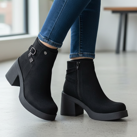 Botin De Mujer Negro Gamuza (BA108.N)