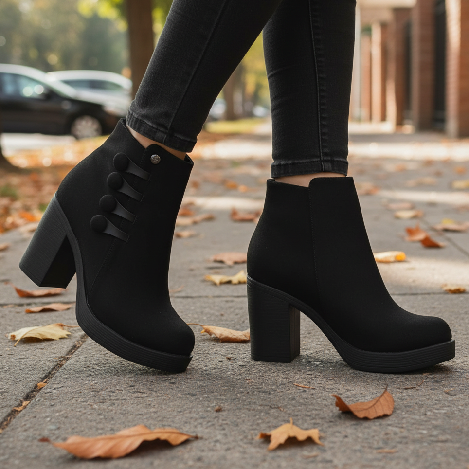 Botin de Mujer negra alto medio (BA127.N)