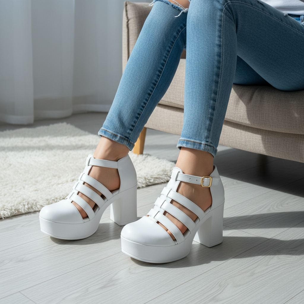 Sandalia de mujer Alta Calada dedos tapado (SL101.BL)