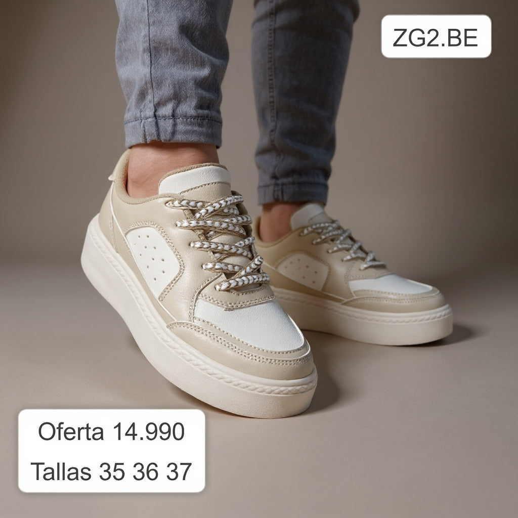 Zapatillas De Mujer Beige  (ZG2.Be)