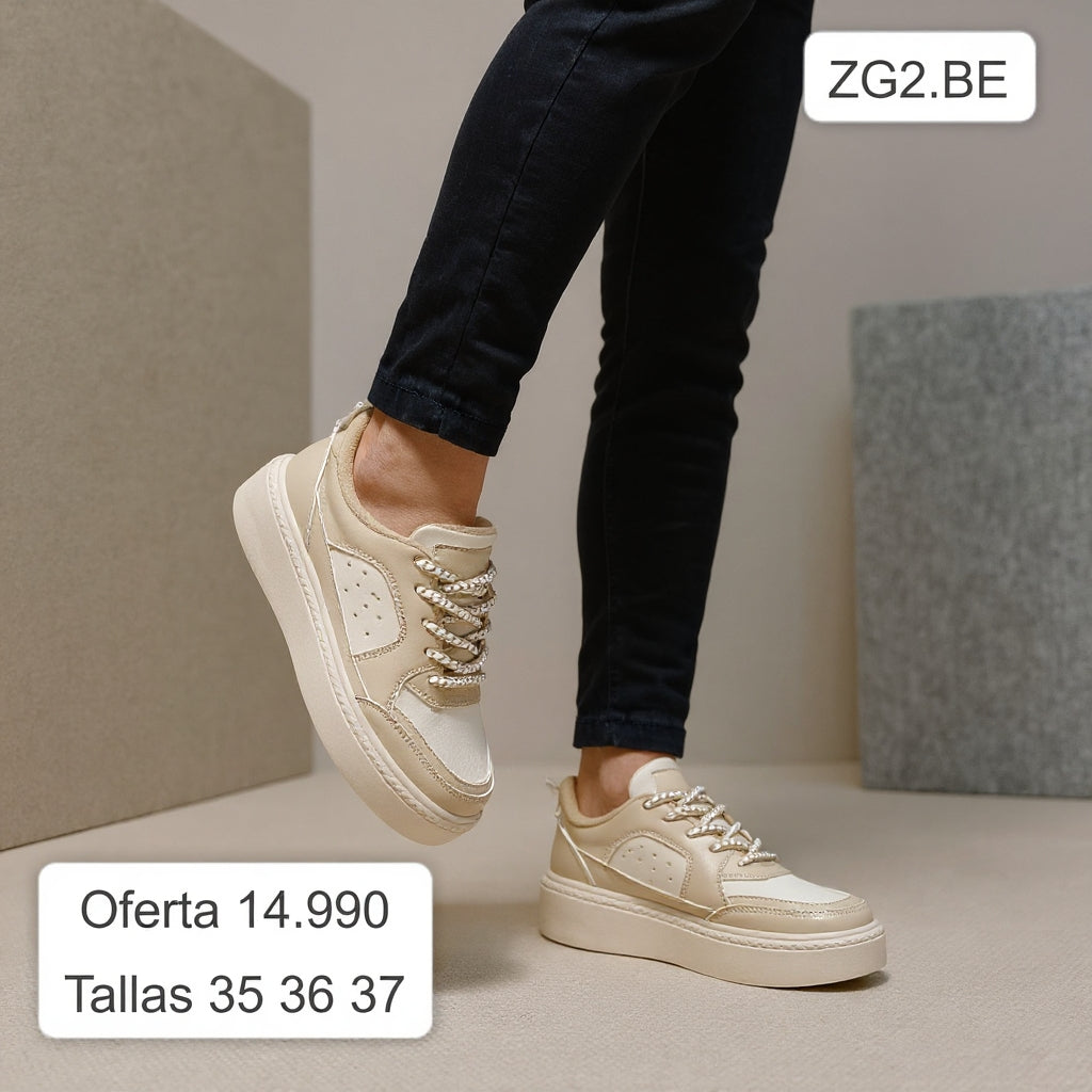 Zapatillas De Mujer Beige  (ZG2.Be)