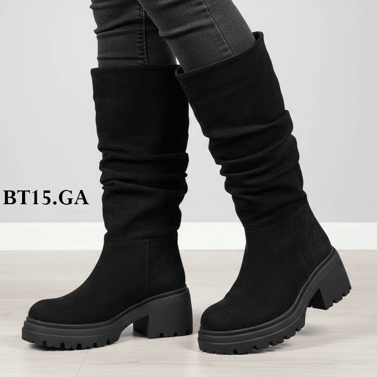 Bota Alta de Mujer Negra (BT15.Ga) - Gabybru Calzados
