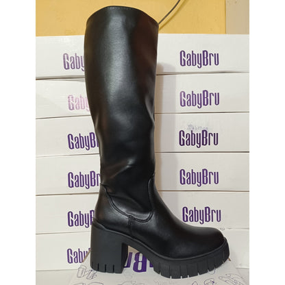 Bota Alta de Mujer Negra (BT18.EC) - Gabybru Calzados