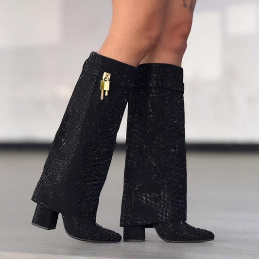 Bota Alta de Mujer Negra (BT20.BR) - Gabybru Calzados